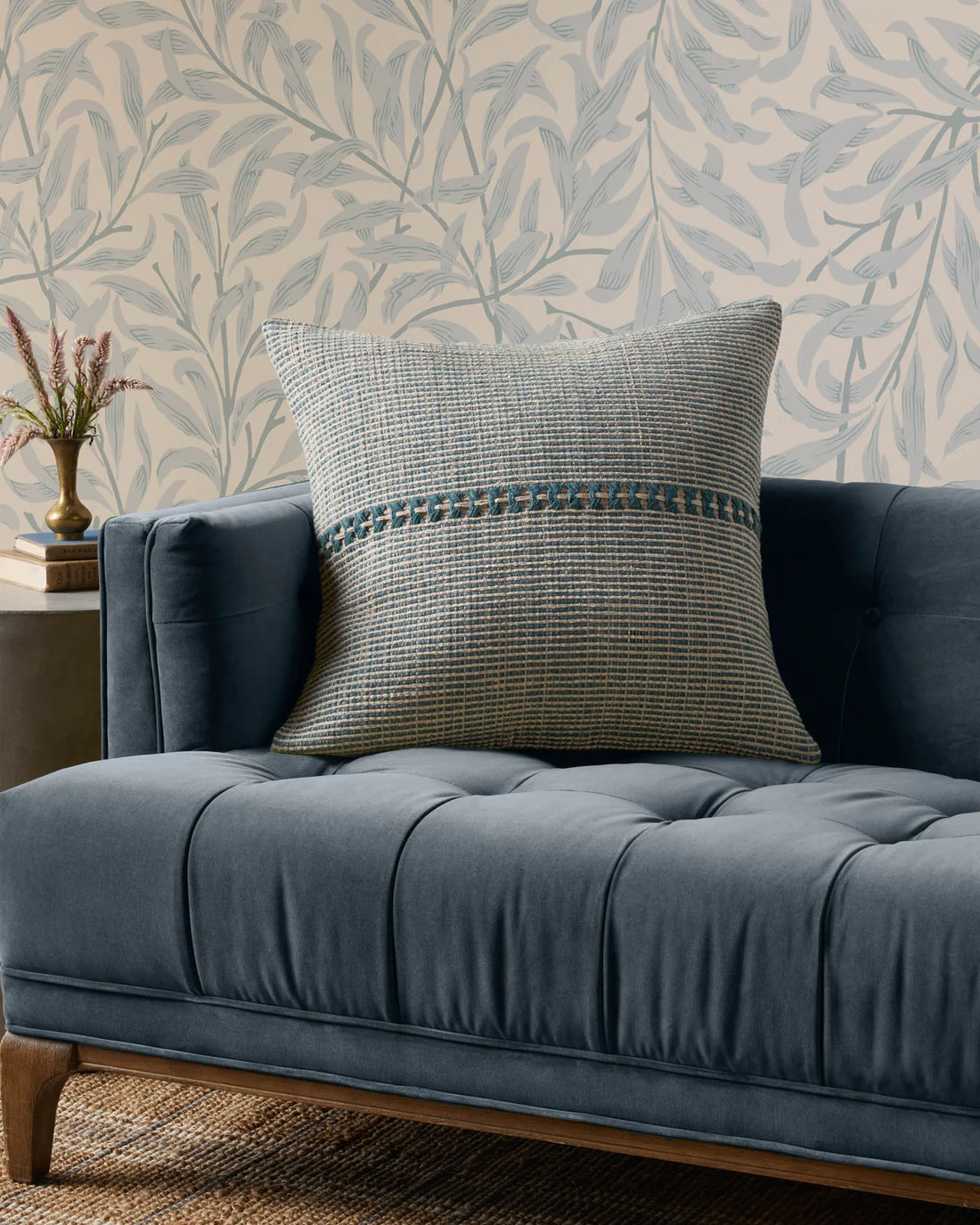 22" Harvey Down Pillow Blue