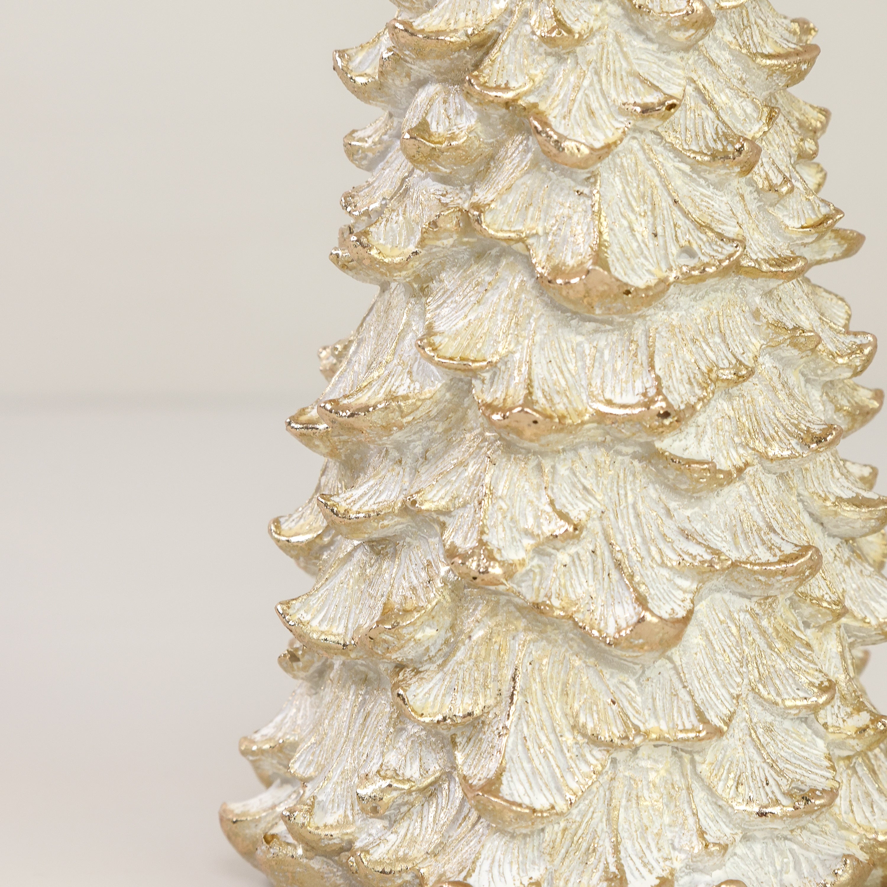 Ceramic Gold Snow Pine Tree