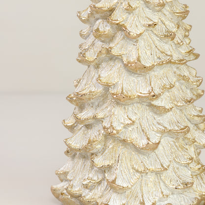 Ceramic Gold Snow Pine Tree