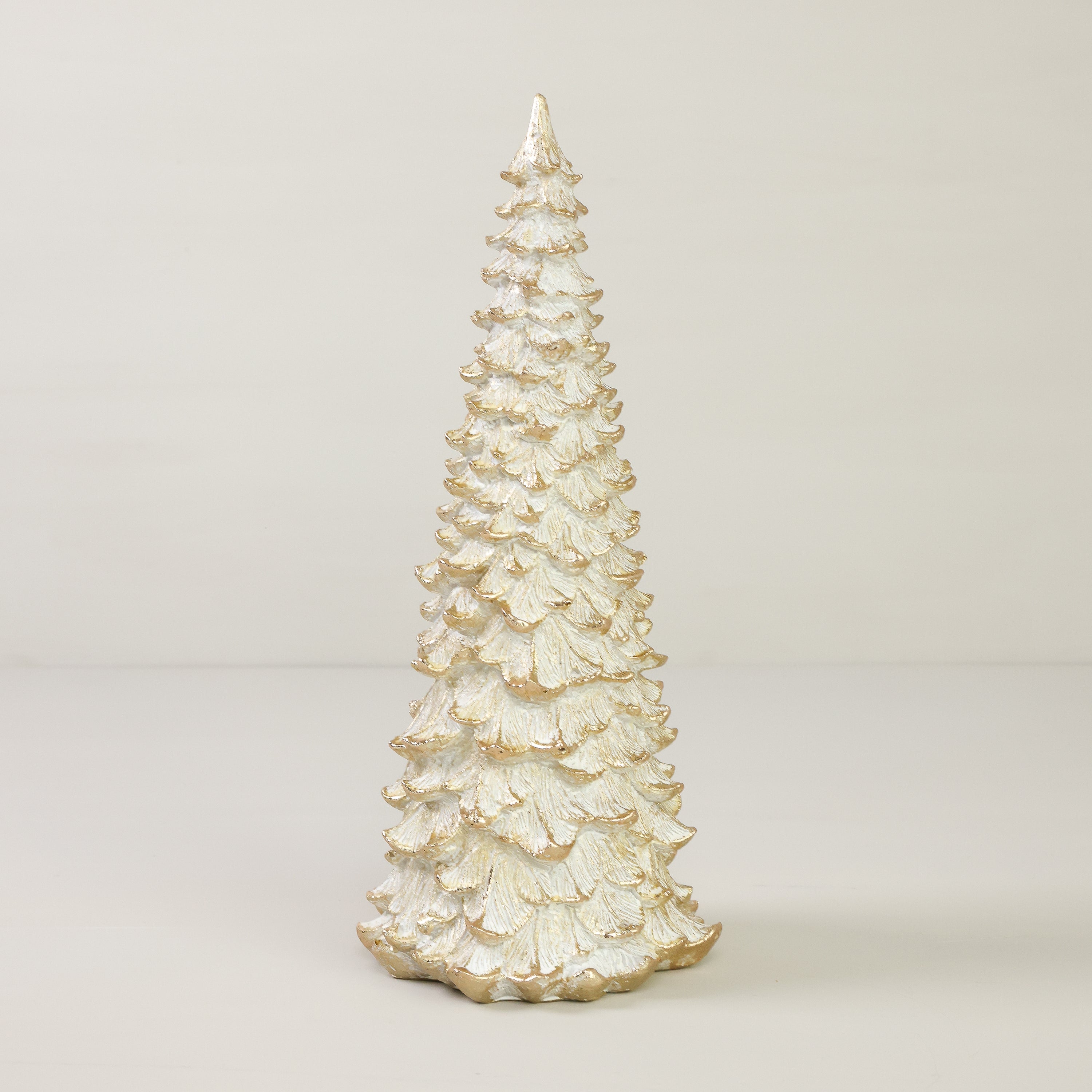 Ceramic Gold Snow Pine Tree