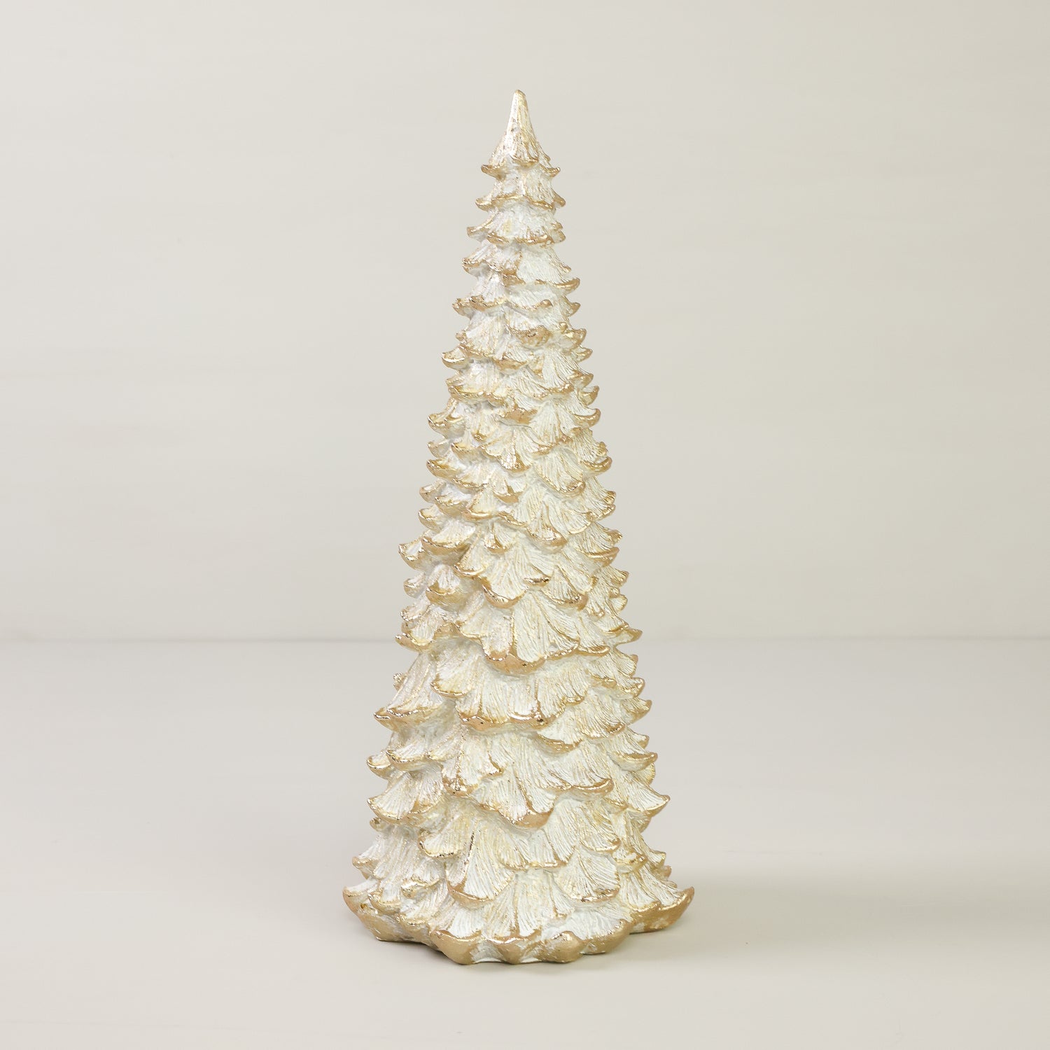 Ceramic Gold Snow Pine Tree
