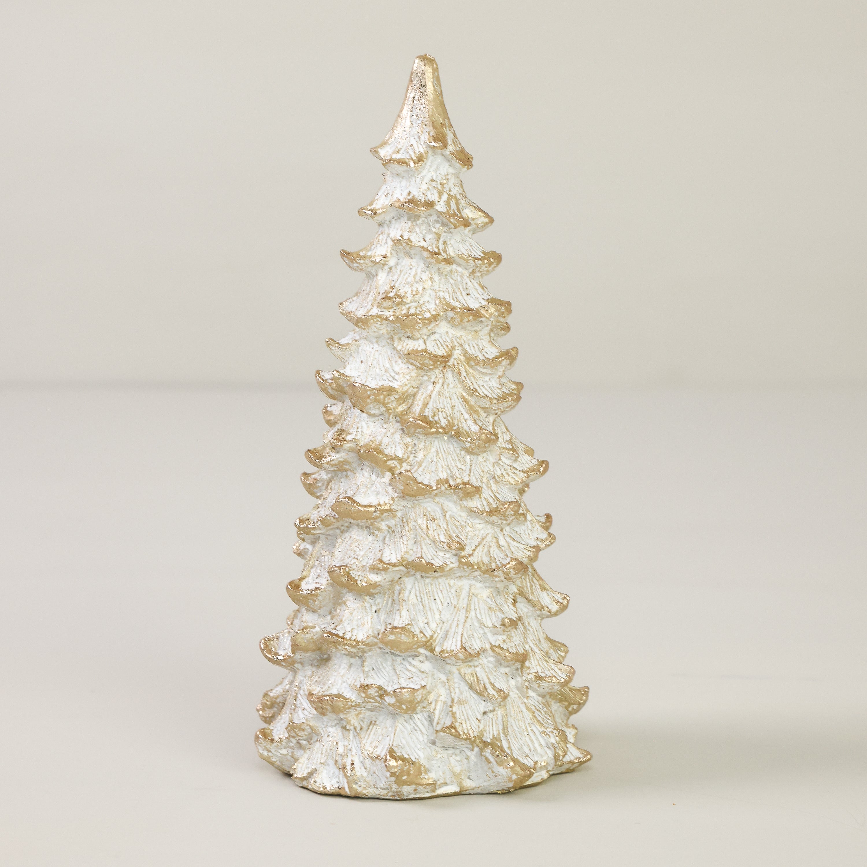 Ceramic Gold Snow Pine Tree