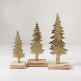 Gold Trees on Wood Base