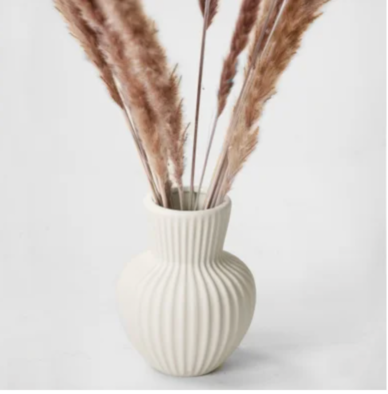 Fluted Ivory Vase