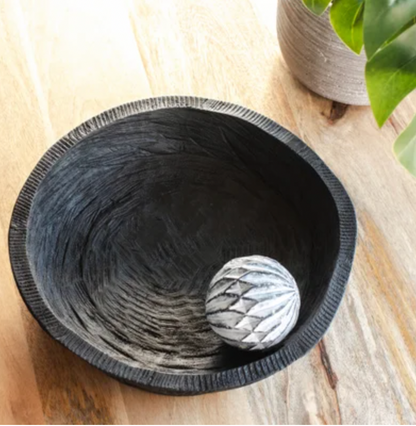 Round Black Dough Bowl