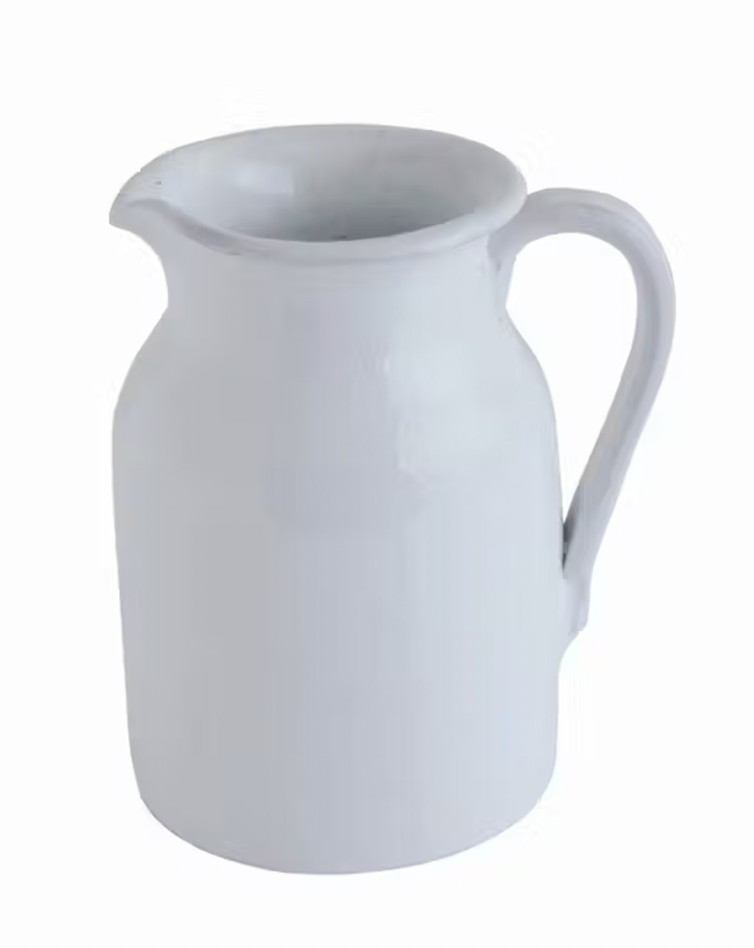 White Glazed Terracota Pitcher