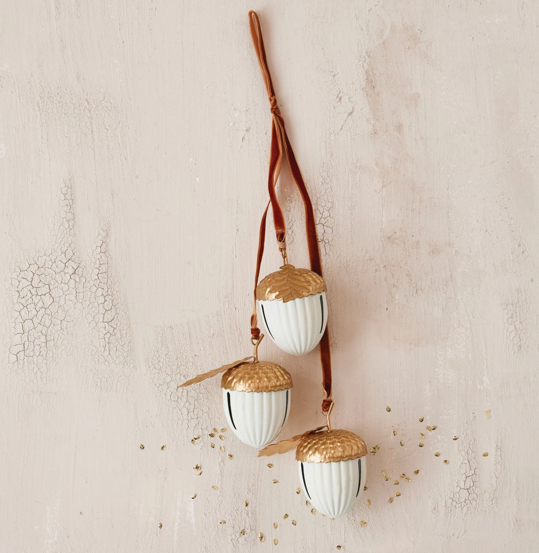 Iron Acorn Ornament Gold Bells