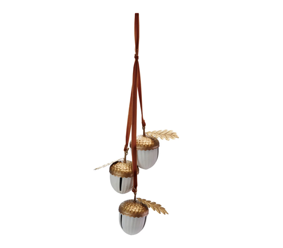 Iron Acorn Ornament Gold Bells