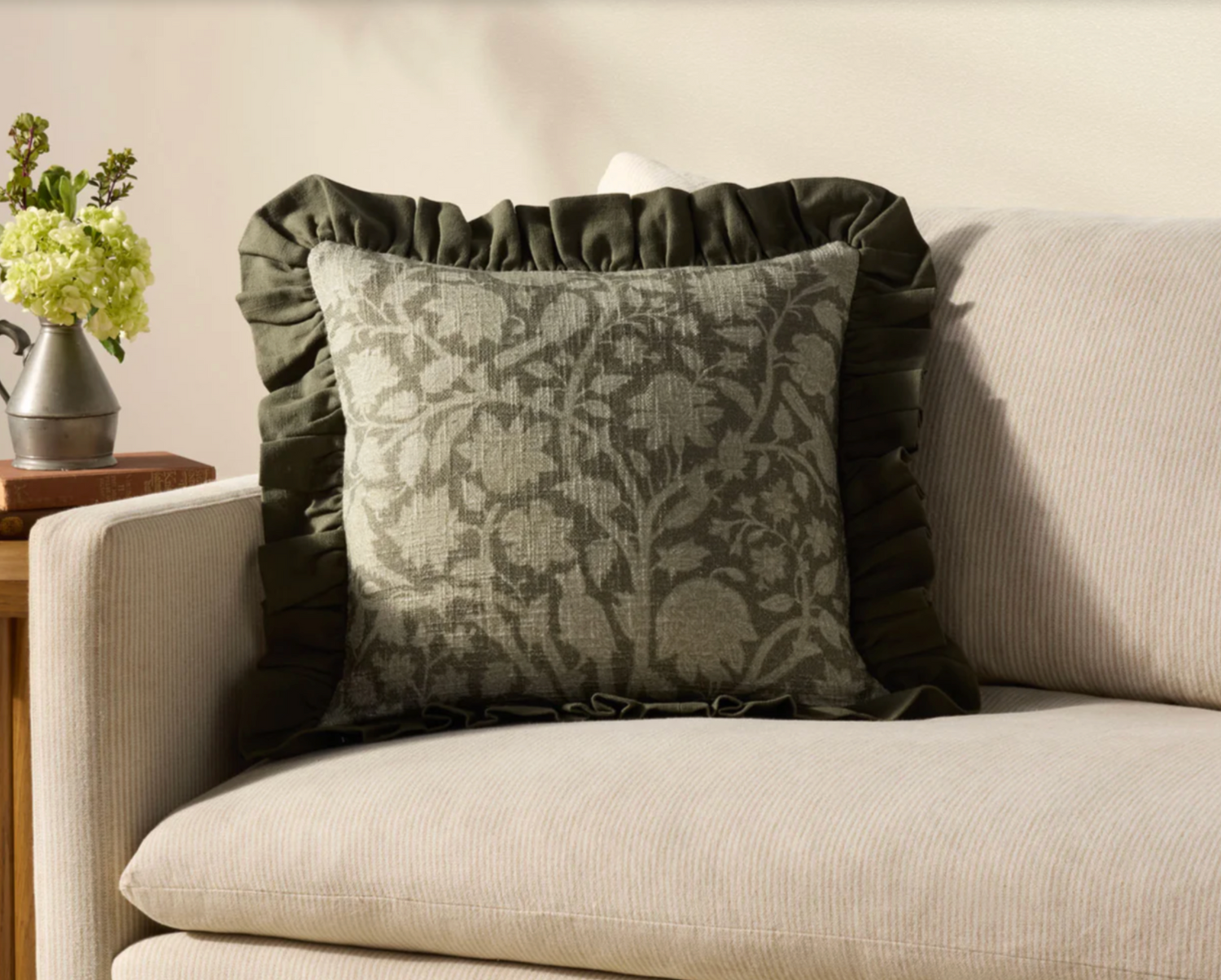 18" Kathleen Down Pillow Green