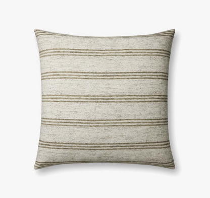 22" Zephyr Down Pillow Ivory/ Olive