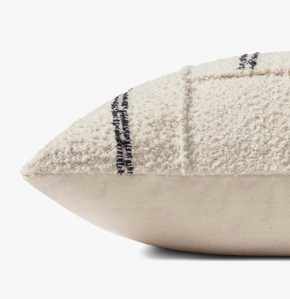 22" Susanna Pillow Ivory/Charcoal