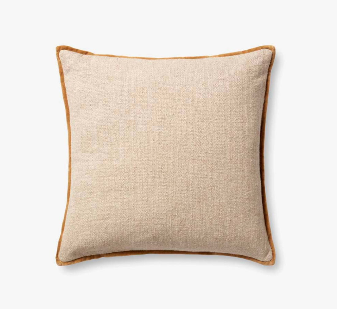 22" Aveline Down Pillow Ivory/Gold