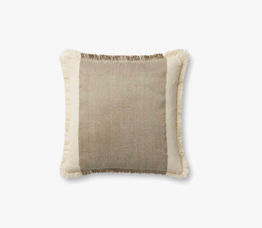 18" Seraphina Down Pillow Ivory/ Earth