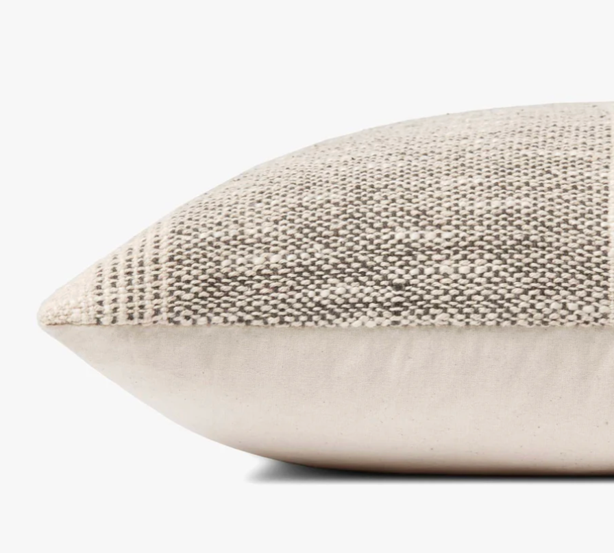 18" Down Pillow Charcoal/Ivory