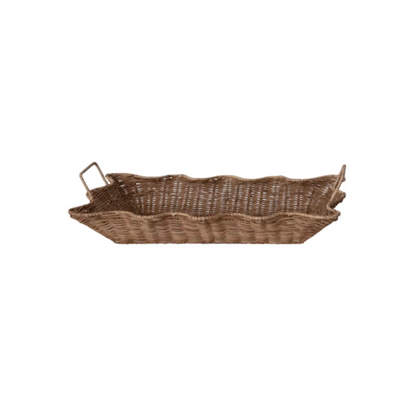 Rattan Scalloped Tray