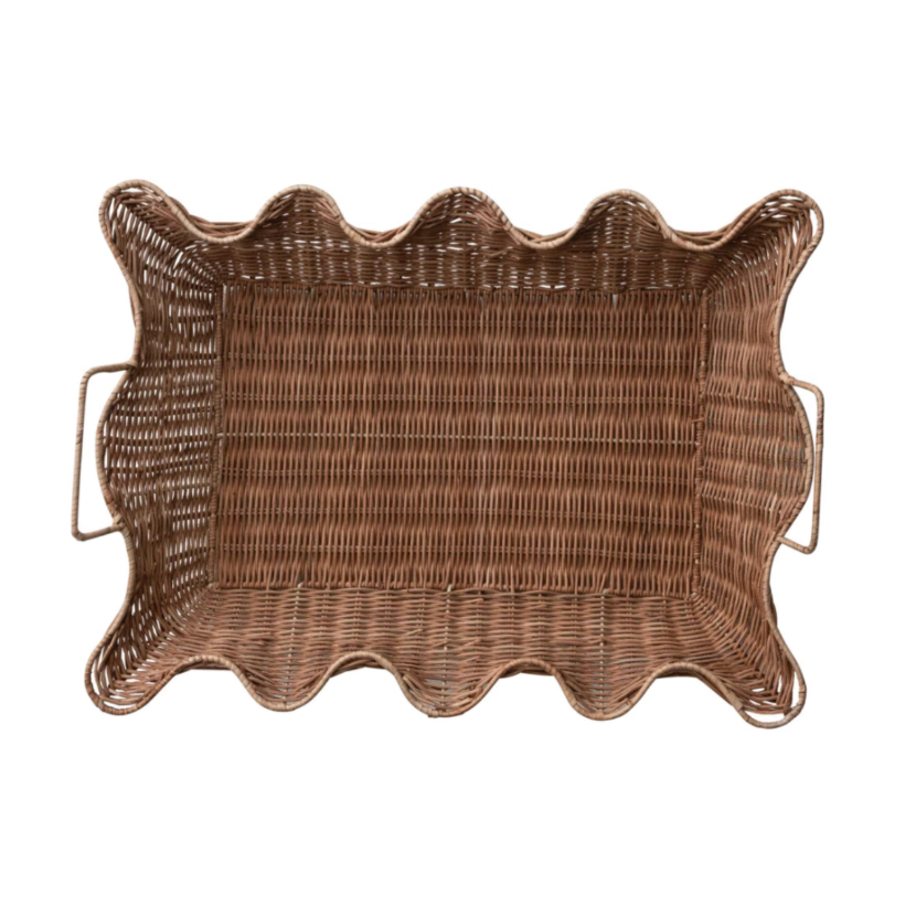 Rattan Scalloped Tray