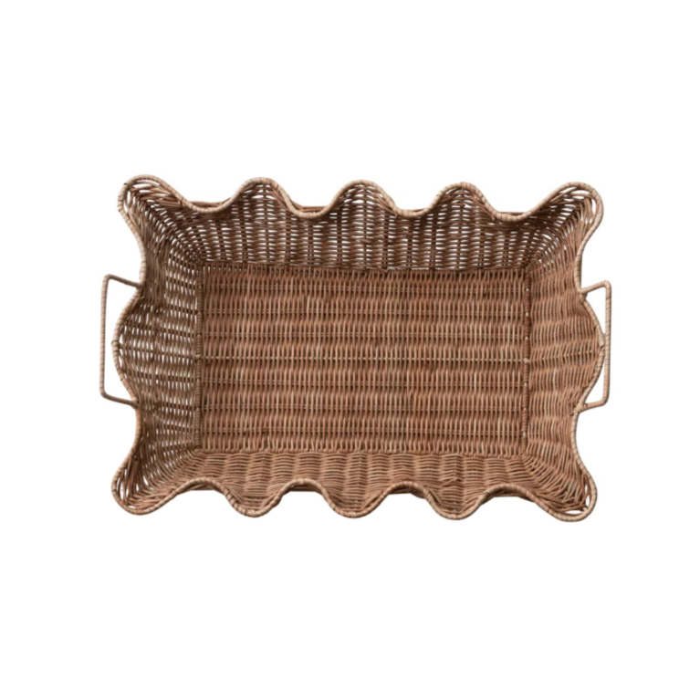 Rattan Scalloped Tray