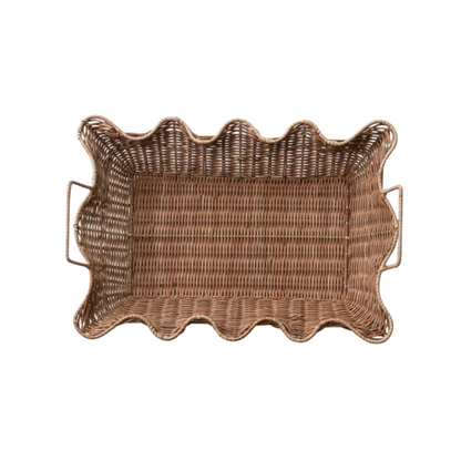 Rattan Scalloped Tray