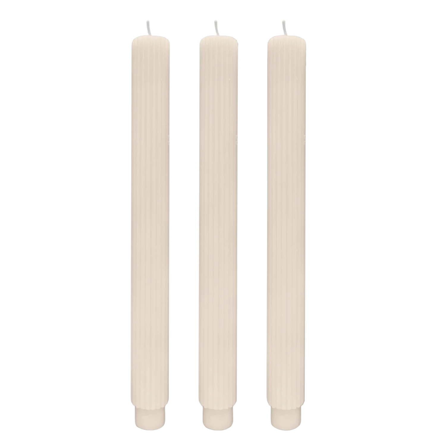 Fluted Taper Candles - 3 Pack