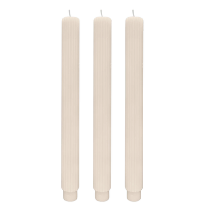 Fluted Taper Candles - 3 Pack