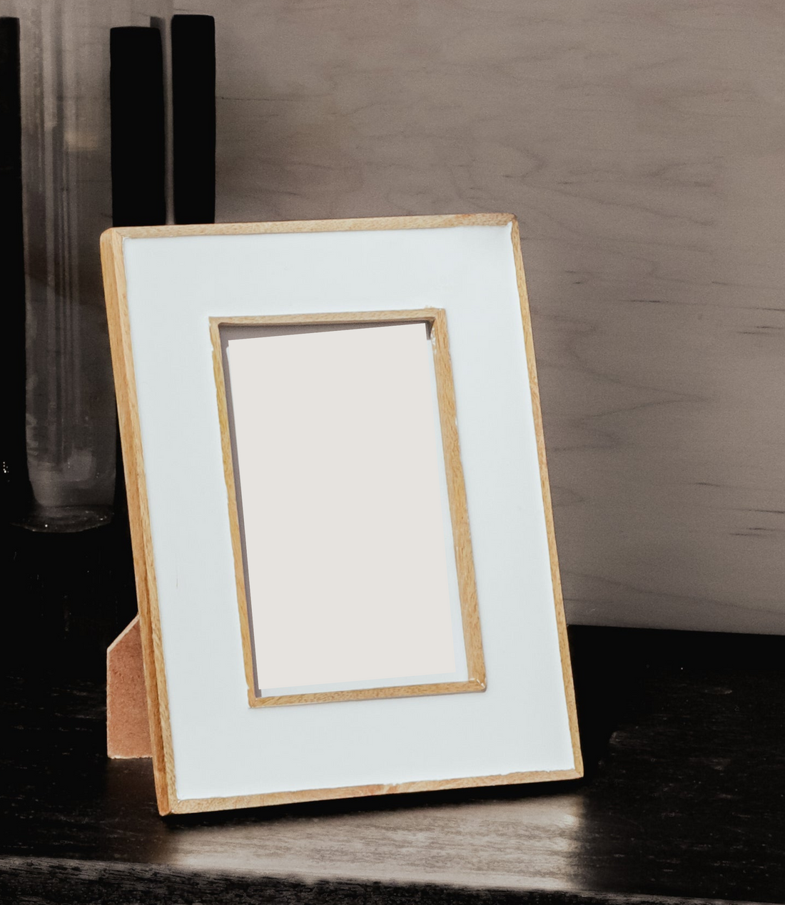 White &amp; Wood Frame