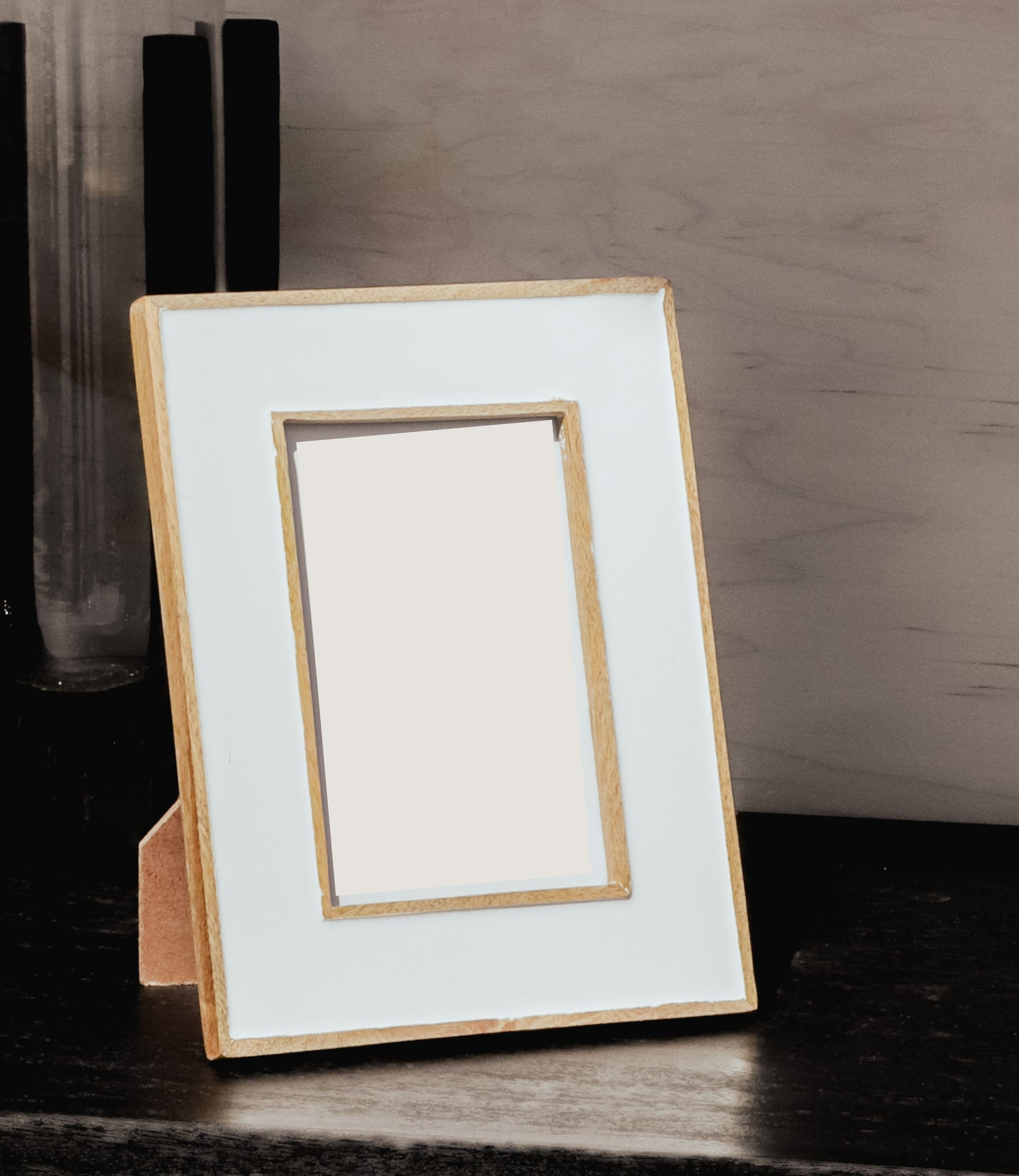 White &amp; Wood Frame