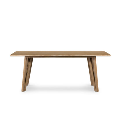 Leah Dining Table - Whitewashed Oak Veneer