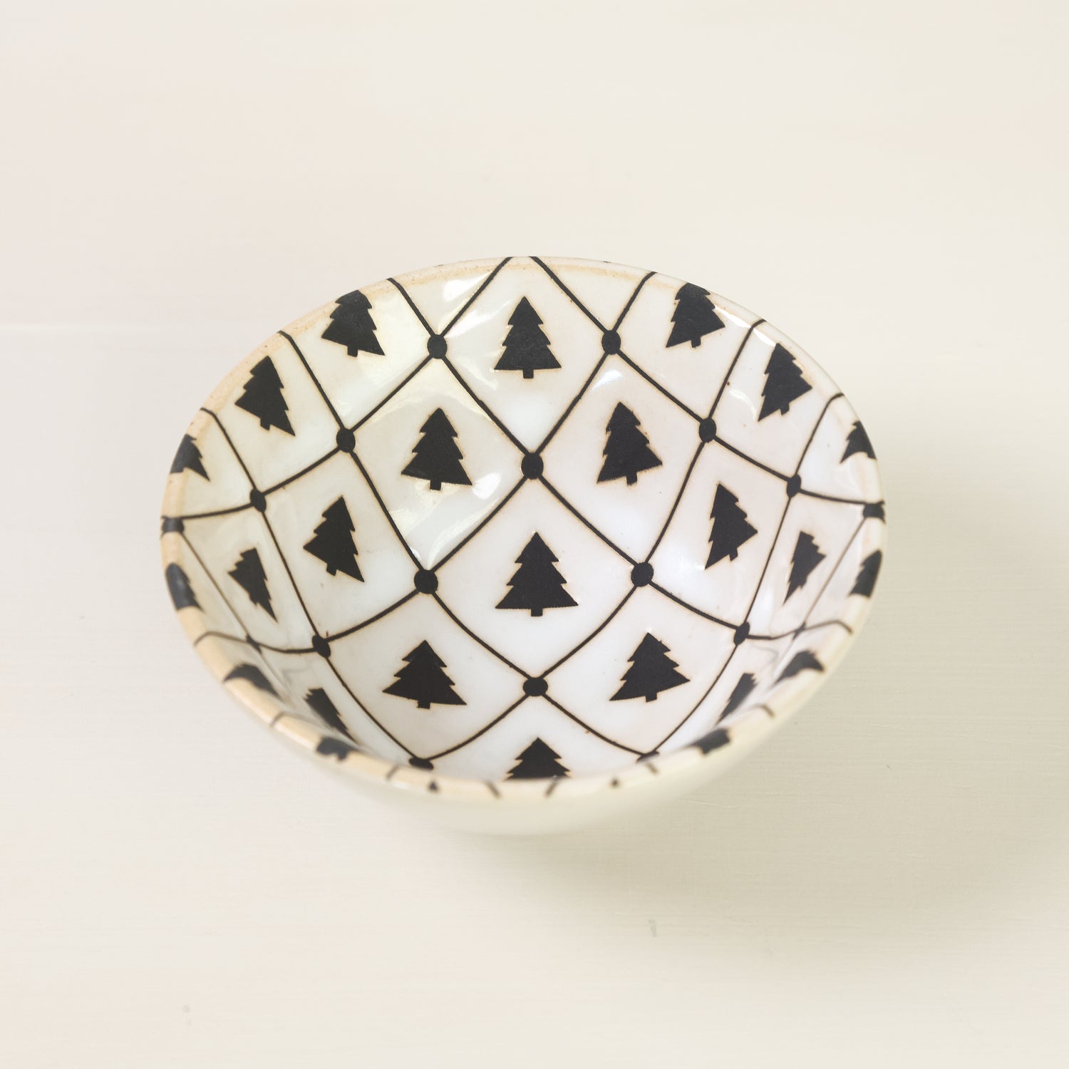 Stoneware Tree Pattern Bowl