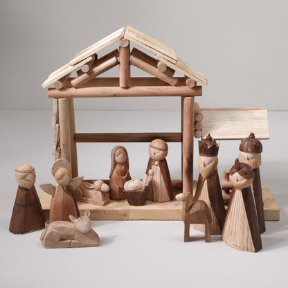 11 Piece Wood Nativity