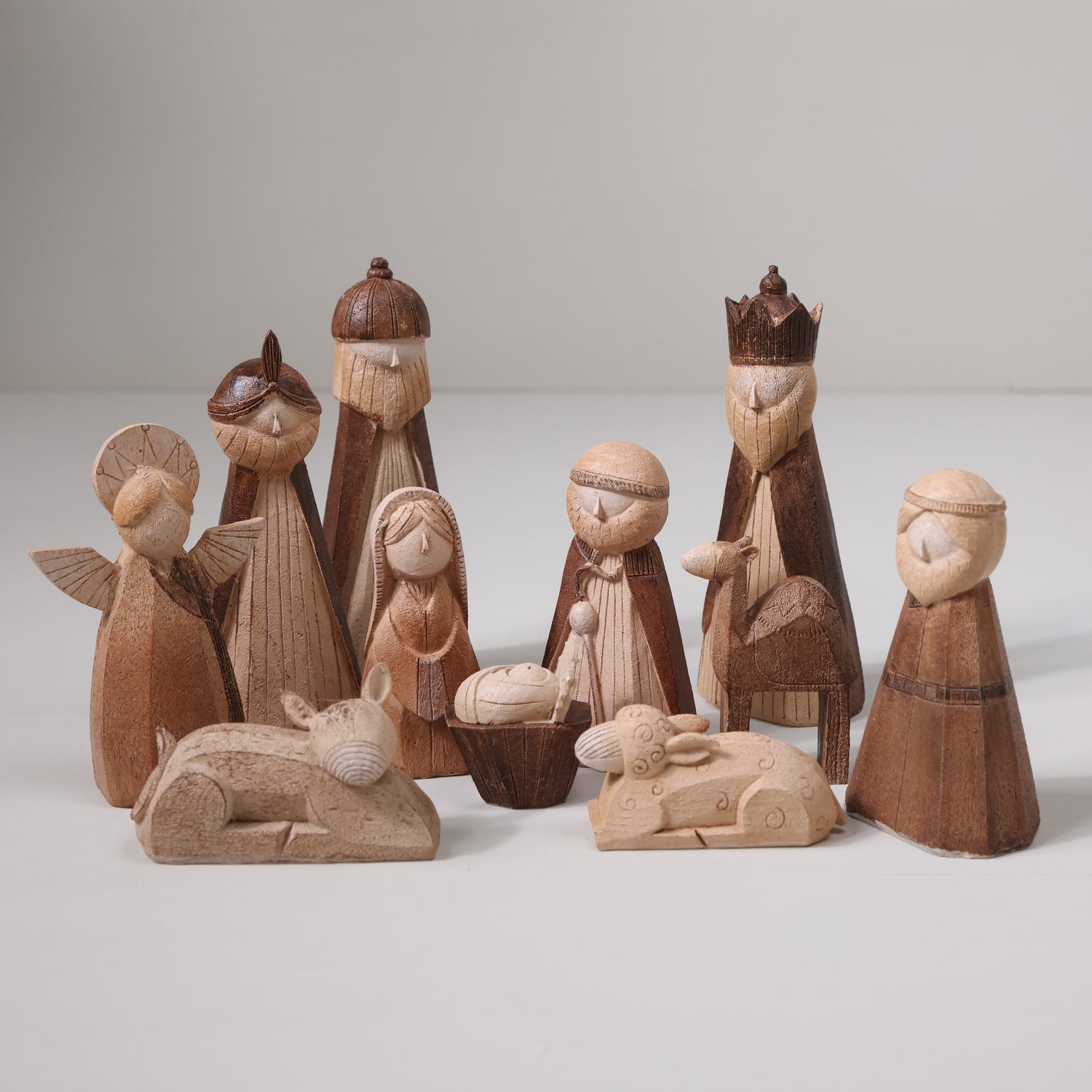 11 Piece Wood Nativity