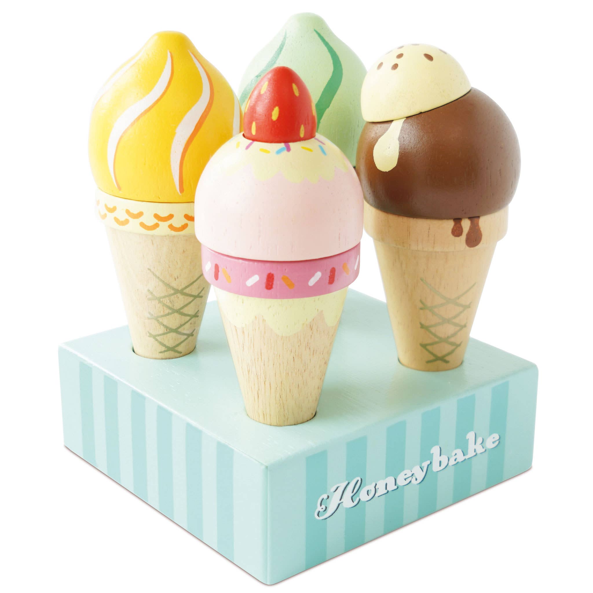 Wooden Ice Cream Cones Set