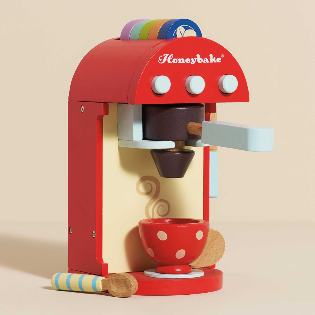 Wooden Toy Coffee Machine &amp; Pods
