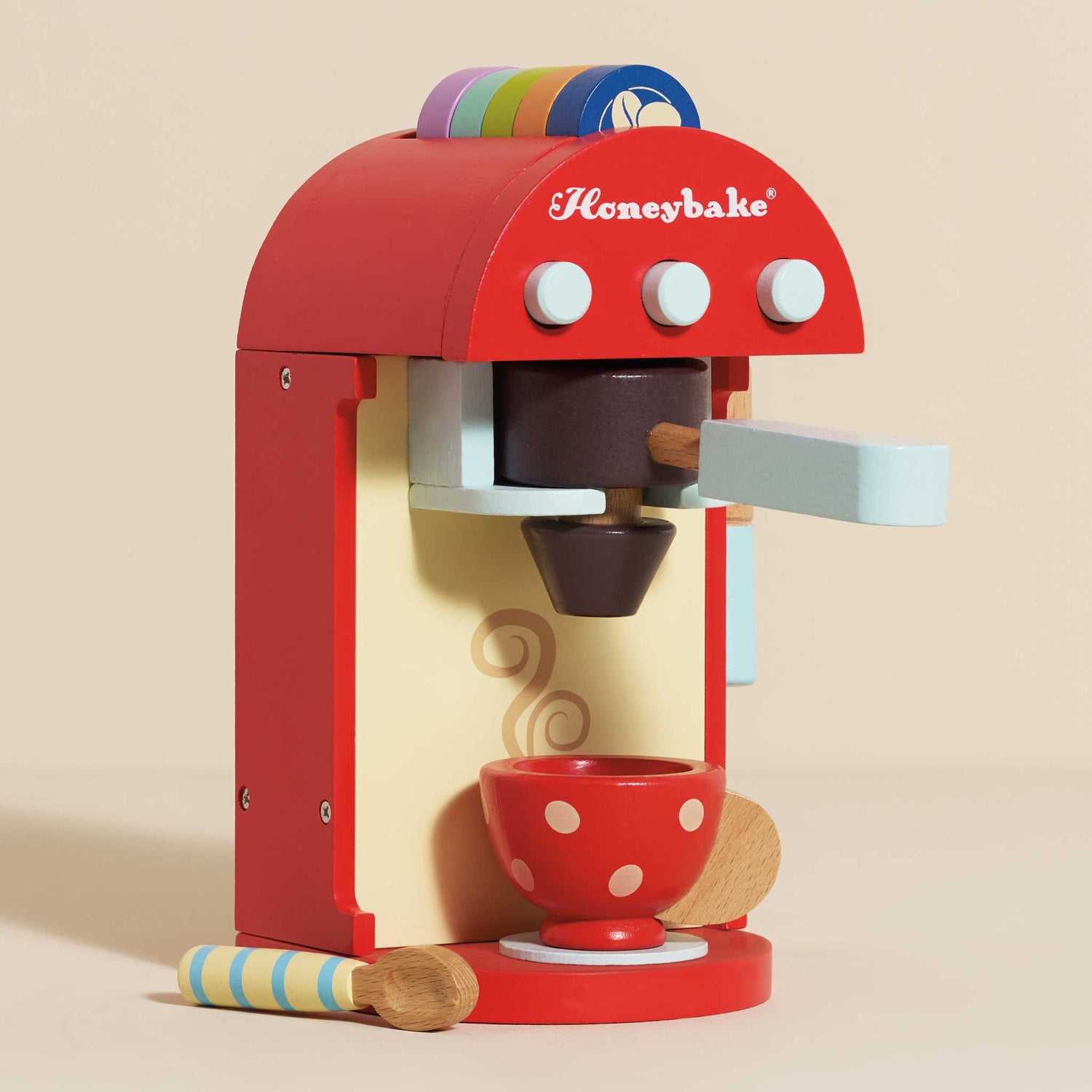 Wooden Toy Coffee Machine &amp; Pods