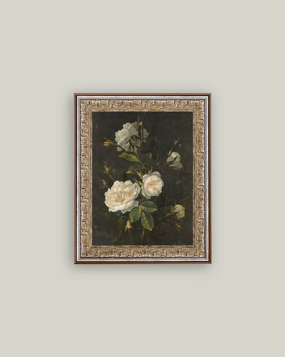 Moody Still Life Rose Antique Art 8x10