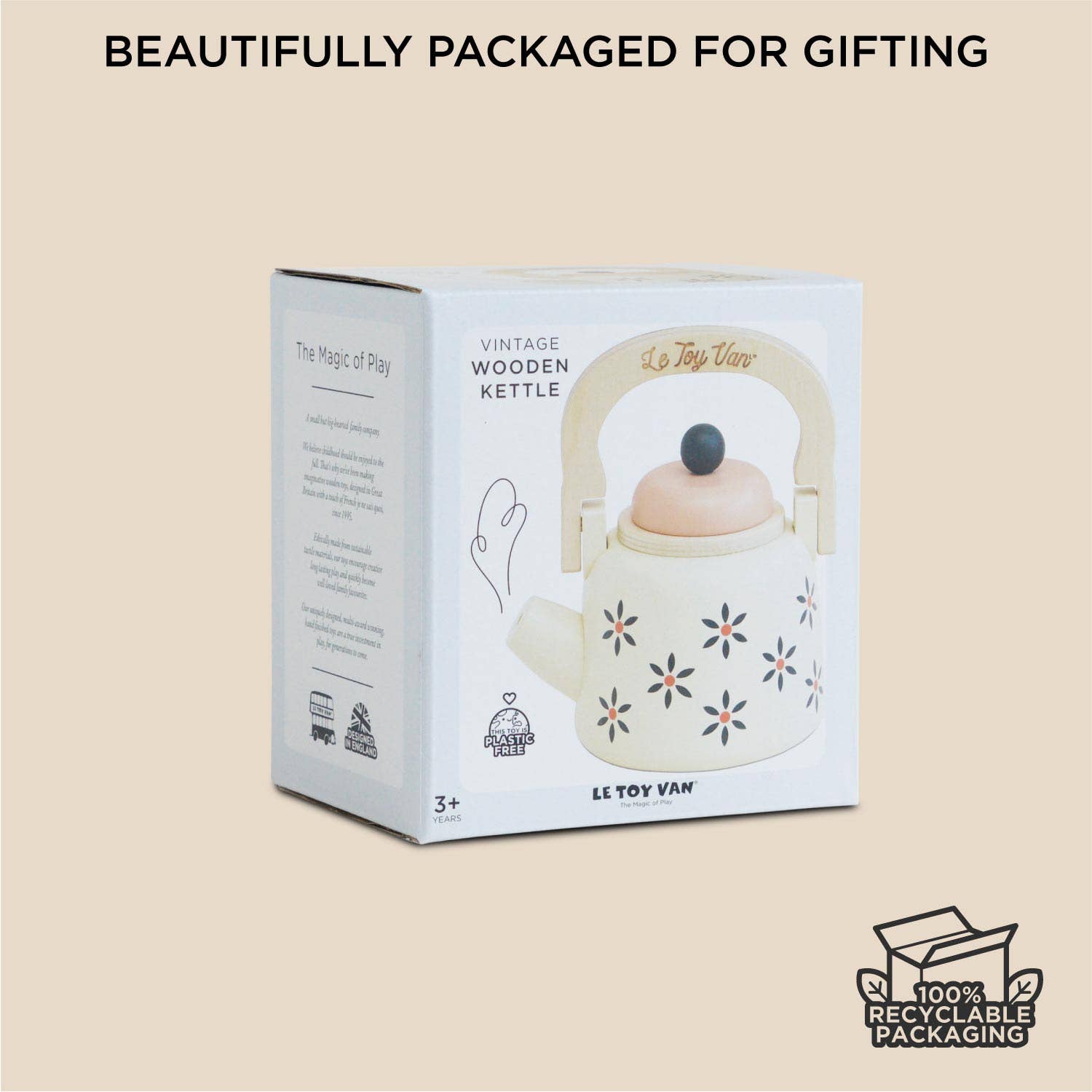 Vintage Wooden Role Play Kettle