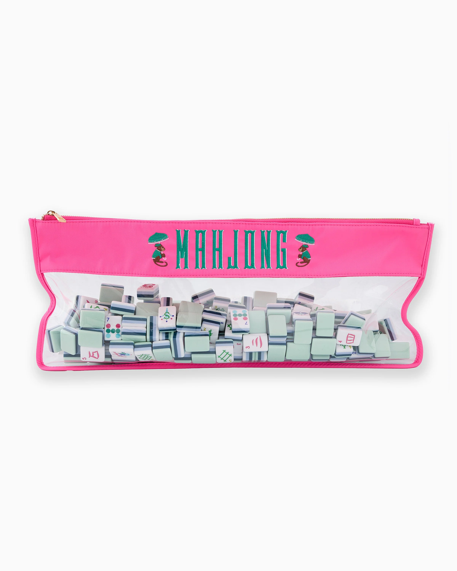 Pink Monkey Mahjong Bag