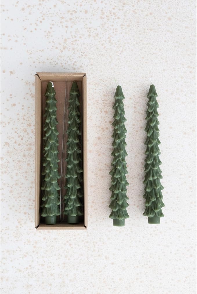 10&quot; Green Tree Taper Candles