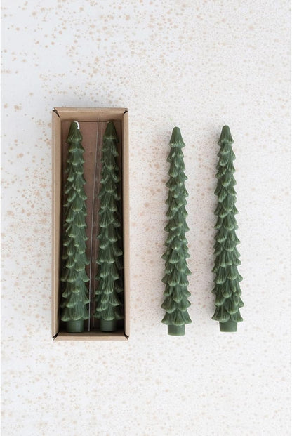 10&quot; Green Tree Taper Candles