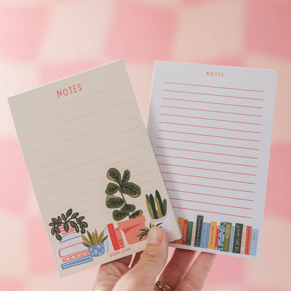 Plants &amp; Books 4x6 Notepad