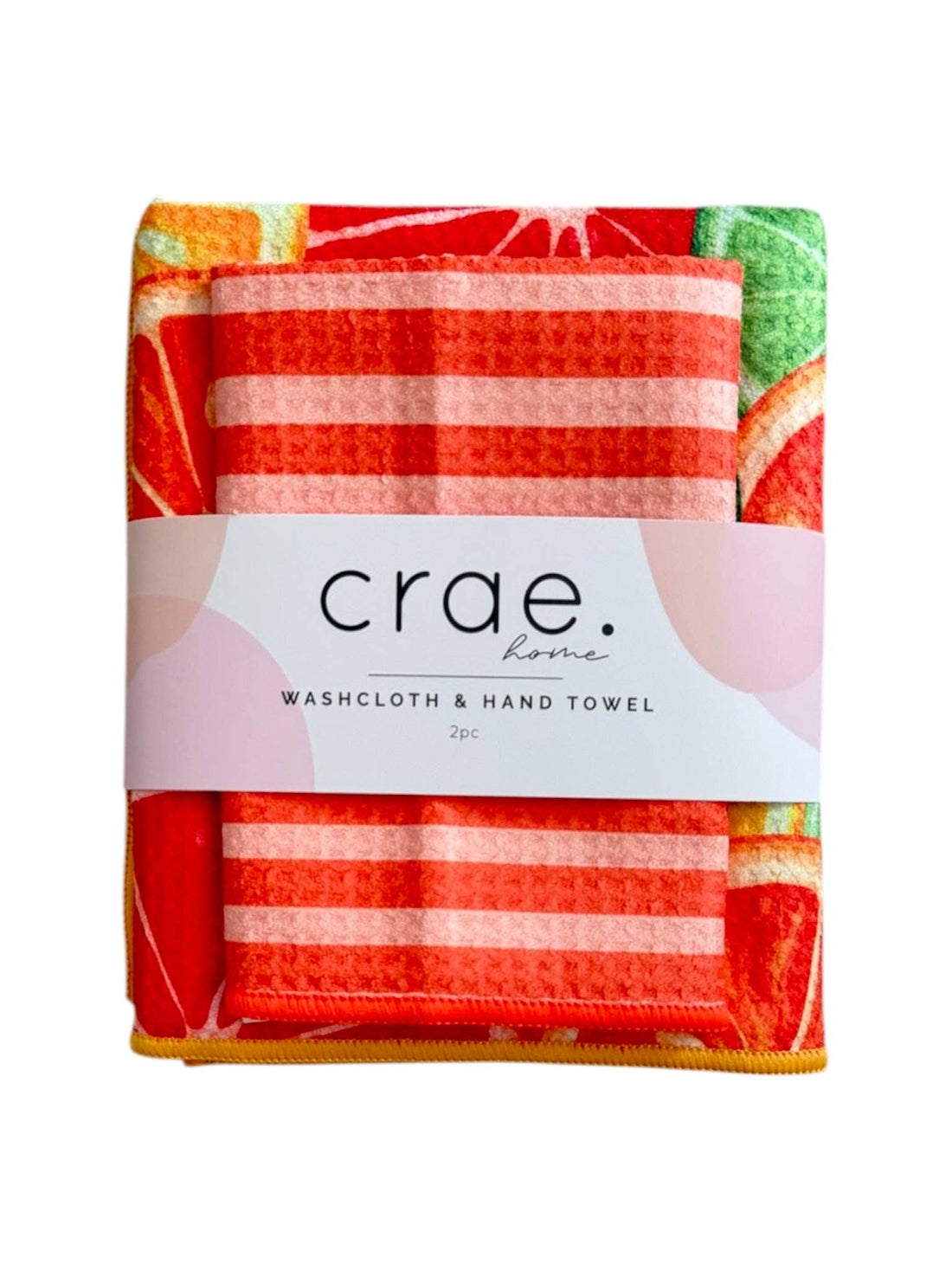 Citrus City/Tangy: Double Sided-Hand Towel Washcloth Set