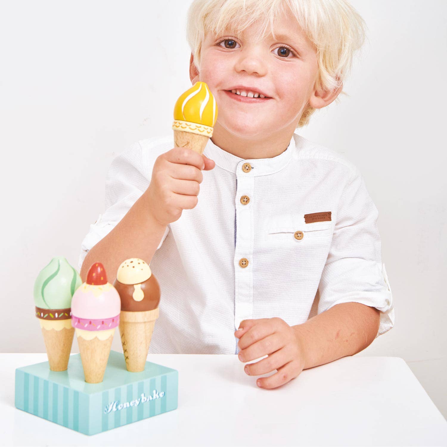 Wooden Ice Cream Cones Set