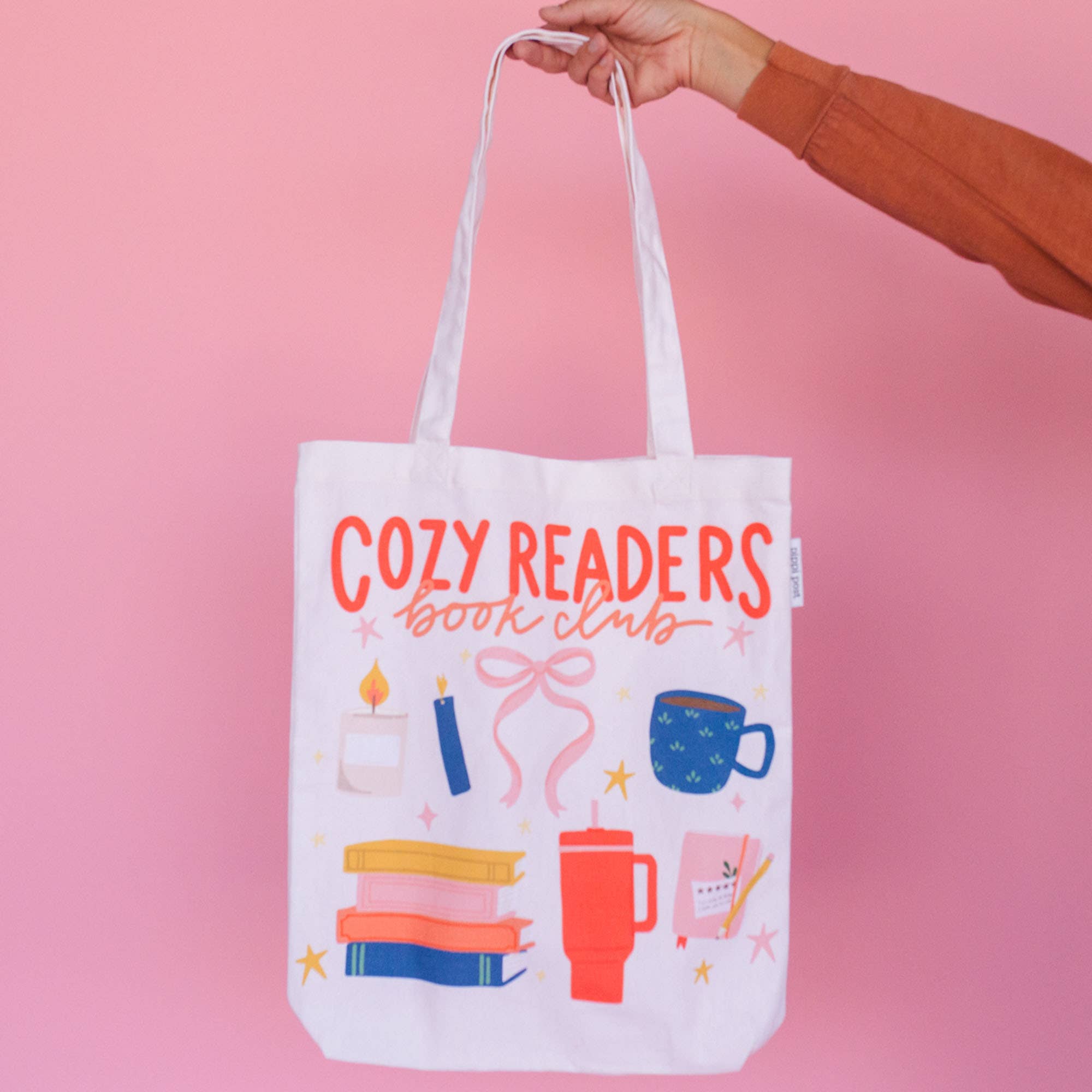 Cozy Readers Book Club Canvas Tote Bag