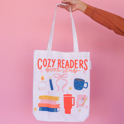 Cozy Readers Book Club Canvas Tote Bag