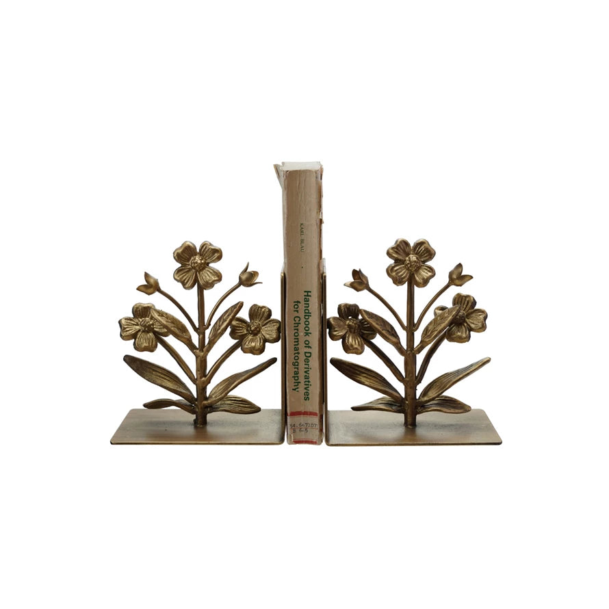 Metal Flower Bookends