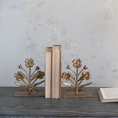 Metal Flower Bookends