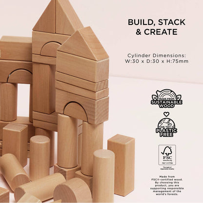 Natural Wood Building Blocks