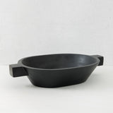 Black Wood Bowl with Handles