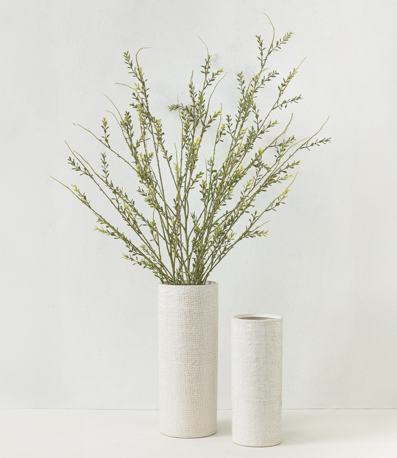 Checked Vase Ivory