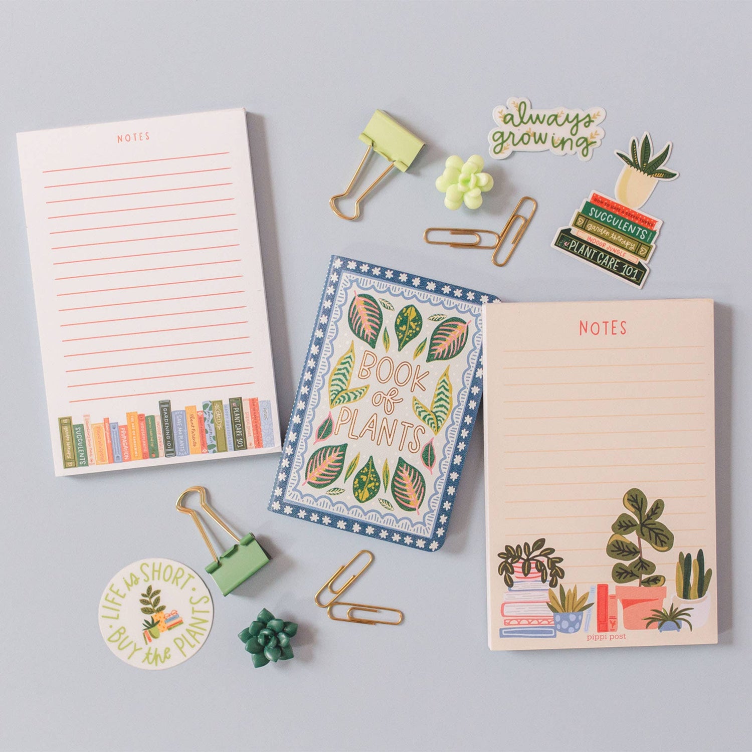 Plants &amp; Books 4x6 Notepad