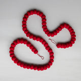 72" Red Wool Felt Ball Garland